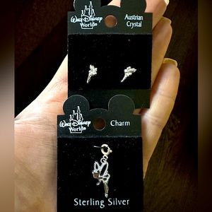 WDW Tinkerbell Bracelet Charm & Earrings